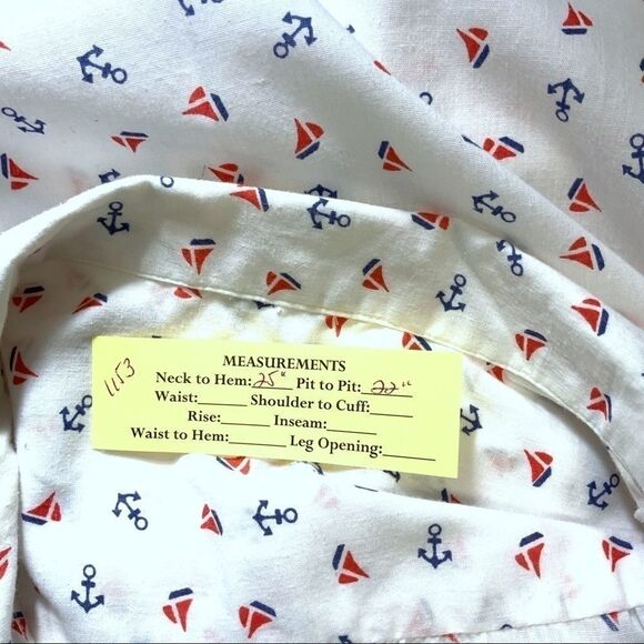 Vintage sail boats & anchors short sleeve blouse - Picture 4 of 4